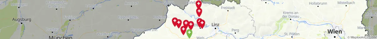 Kartenansicht für Apotheken-Notdienste in der Nähe von Waldkirchen am Wesen (Schärding, Oberösterreich)